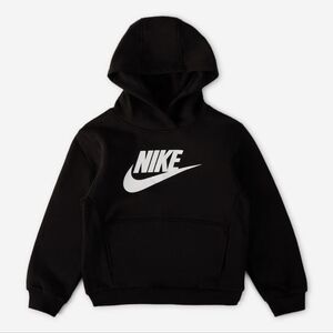 Nike Kids Club Fleece Pullover Hoodie Black Size 4 NWT